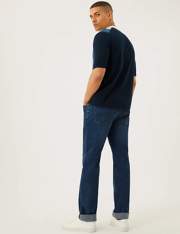 M&S Collection Men's Knitted Polo Shirts Cotton Modal Striped Knitted Polo Shirt 4 M&S Collection Men's Knitted Polo Shirts Cotton Modal Striped Knitted Polo Shirt - Image 4