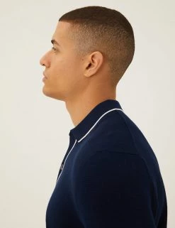 M&S Collection Men's Knitted Polo Shirts Cotton Rich Knitted Polo Shirt -New In Mens Store SD 03 T30 4033M F4 X EC 1