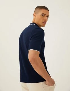 M&S Collection Men's Knitted Polo Shirts Cotton Rich Knitted Polo Shirt -New In Mens Store SD 03 T30 4033M F4 X EC 3
