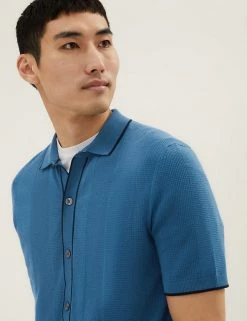 M&S Collection Men's Knitted Polo Shirts Cotton Rich Knitted Polo Shirt -New In Mens Store SD 03 T30 4033M XT X EC 1