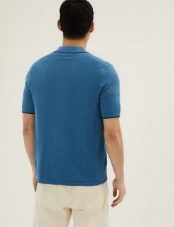 M&S Collection Men's Knitted Polo Shirts Cotton Rich Knitted Polo Shirt -New In Mens Store SD 03 T30 4033M XT X EC 2