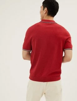 M&S Collection Men's Knitted Polo Shirts Cotton Rich Tipped Knitted Polo Shirt -New In Mens Store SD 03 T30 4145M B0 X EC 3