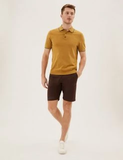 M&S Collection Men's Knitted Polo Shirts Cotton Rich Tipped Knitted Polo Shirt -New In Mens Store SD 03 T30 4145M ZG X EC 2