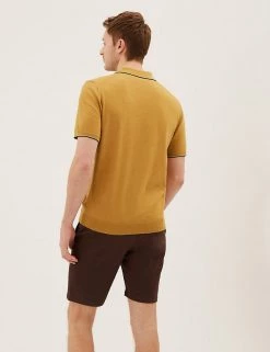 M&S Collection Men's Knitted Polo Shirts Cotton Rich Tipped Knitted Polo Shirt -New In Mens Store SD 03 T30 4145M ZG X EC 3