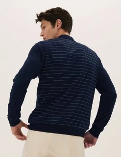 M&S Collection Men's Knitted Polo Shirts Cotton Modal Striped Knitted Polo Shirt -New In Mens Store SD 03 T30 5432M F6 X EC 2