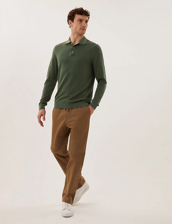 M&S Collection Men's Knitted Polo Shirts Cotton Modal Textured Knitted Polo Shirt 12 M&S Collection Men's Knitted Polo Shirts Cotton Modal Textured Knitted Polo Shirt - Image 12