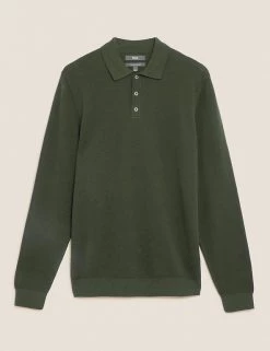M&S Collection Men's Knitted Polo Shirts Cotton Modal Textured Knitted Polo Shirt 28 M&S Collection Men's Knitted Polo Shirts Cotton Modal Textured Knitted Polo Shirt -New In Mens Store SD 03 T30 5433M KH X EC 90