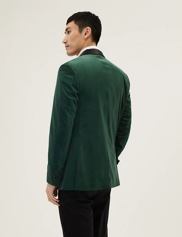 M&S Collection Men's Blazers Velvet Shawl Lapel Blazer 5 M&S Collection Men's Blazers Velvet Shawl Lapel Blazer - Image 5