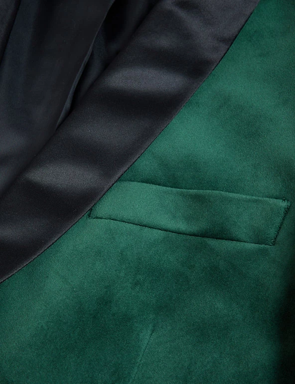 M&S Collection Men's Blazers Velvet Shawl Lapel Blazer 6 M&S Collection Men's Blazers Velvet Shawl Lapel Blazer - Image 6