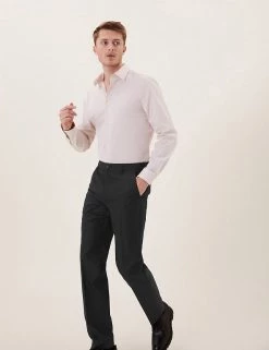 M&S Collection Men Big & Tall Regular Fit Flat Front Trousers