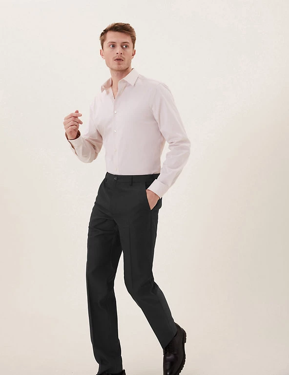 M&S Collection Men Big & Tall Regular Fit Flat Front Trousers 1 M&S Collection Men Big & Tall Regular Fit Flat Front Trousers