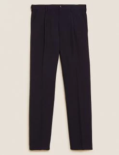 M&S Collection Men's Trousers Regular Fit Single Pleat Trousers -New In Mens Store SD 03 T70 3412Y F0 X EC 9