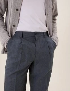 M&S Collection Men's Trousers Regular Fit Single Pleat Trousers -New In Mens Store SD 03 T70 3412Y T0 X EC 1