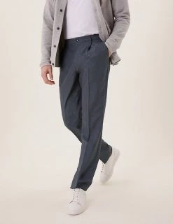 M&S Collection Men's Trousers Regular Fit Single Pleat Trousers -New In Mens Store SD 03 T70 3412Y T0 X EC 2