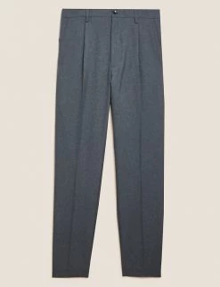 M&S Collection Men's Trousers Regular Fit Single Pleat Trousers -New In Mens Store SD 03 T70 3412Y T0 X EC 8