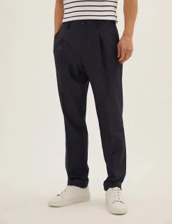 M&S Collection Men's Trousers Regular Fit Single Pleat Trousers -New In Mens Store SD 03 T70 3412Y Y0 X EC 2