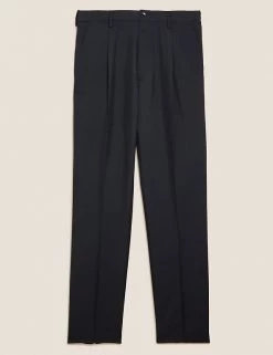 M&S Collection Men's Trousers Regular Fit Single Pleat Trousers -New In Mens Store SD 03 T70 3412Y Y0 X EC 8