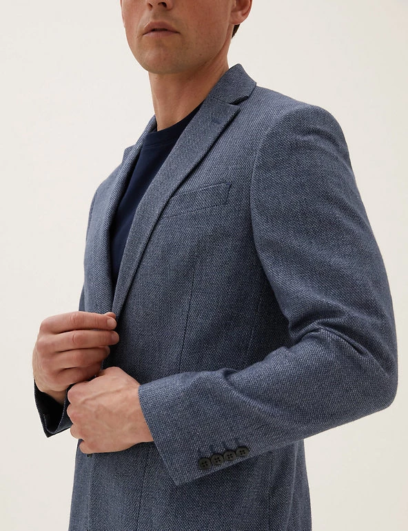 M&S Collection Men's Coats & Jackets Big & Tall Cotton Textured Rich Jacket 4 M&S Collection Men's Coats & Jackets Big & Tall Cotton Textured Rich Jacket - Image 4