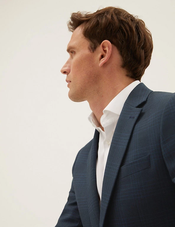 M&S Collection Men's Coats & Jackets Tonal Check Stretch Jacket 3 M&S Collection Men's Coats & Jackets Tonal Check Stretch Jacket - Image 3