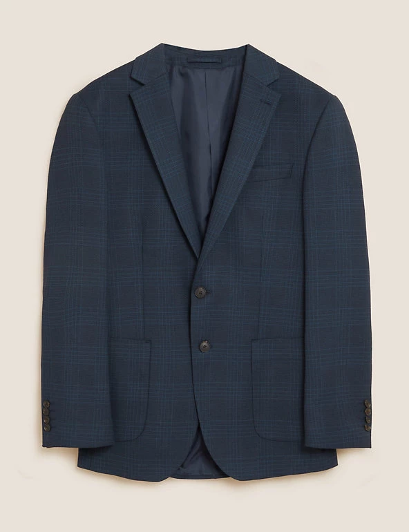 M&S Collection Men's Coats & Jackets Tonal Check Stretch Jacket 2 M&S Collection Men's Coats & Jackets Tonal Check Stretch Jacket - Image 2