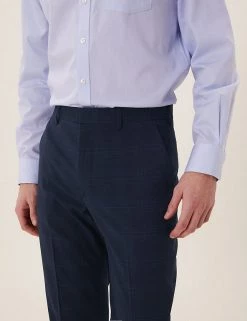 M&S Collection Smart Trousers Regular Fit Check Trousers 10 M&S Collection Smart Trousers Regular Fit Check Trousers -New In Mens Store SD 03 T70 4263Y F0 X EC 2