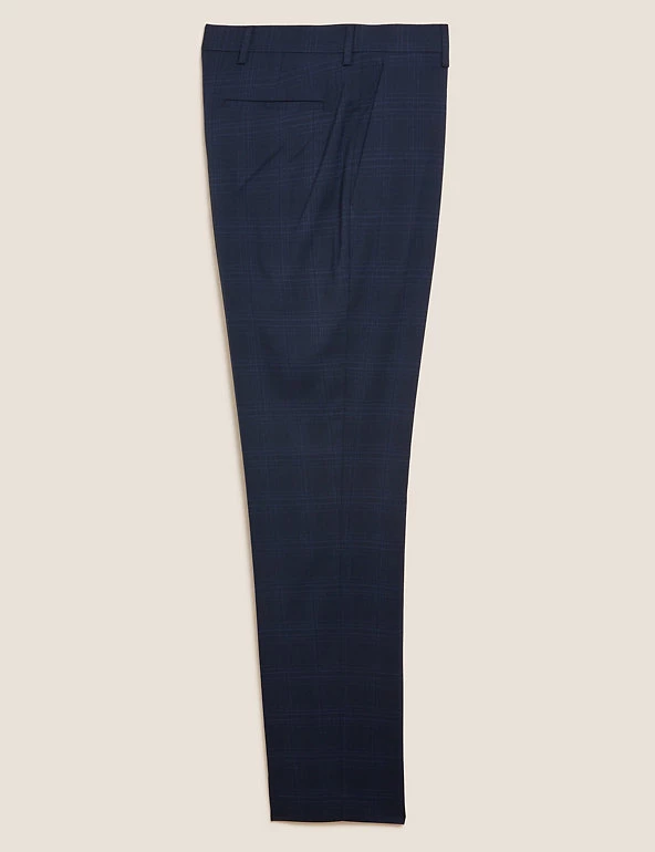M&S Collection Smart Trousers Regular Fit Check Trousers 2 M&S Collection Smart Trousers Regular Fit Check Trousers - Image 2