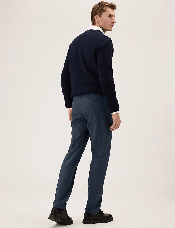 M&S Collection Smart Trousers Big & Tall Regular Fit Textured Trousers 4 M&S Collection Smart Trousers Big & Tall Regular Fit Textured Trousers - Image 4
