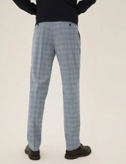 M&S Collection Smart Trousers Big & Tall Regular Fit Check Trousers 11 M&S Collection Smart Trousers Big & Tall Regular Fit Check Trousers -New In Mens Store SD 03 T70 4281X T0 X EC 3