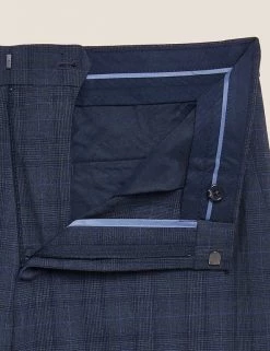 M&S Collection Smart Trousers Slim Fit Check Stretch Trousers -New In Mens Store SD 03 T70 4283F F0 X EC 6