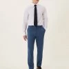 M&S Collection Smart Trousers Slim Fit Check Flat Front Stretch Trousers