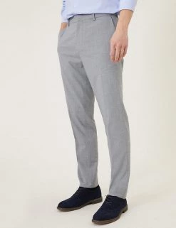 M&S Collection Smart Trousers Slim Fit Flat Front Stretch Trousers -New In Mens Store SD 03 T70 4285F T0 X EC 3