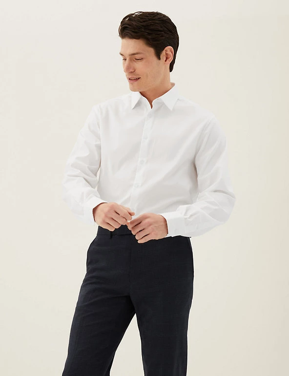 M&S Collection Personalised Gifts For Him Personalised Men's Slim Fit Cotton Shirt 3 M&S Collection Personalised Gifts For Him Personalised Men's Slim Fit Cotton Shirt - Image 3