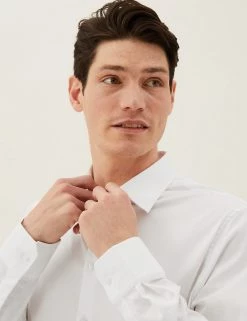 M&S Collection Personalised Gifts For Him Personalised Men's Slim Fit Cotton Shirt 12 M&S Collection Personalised Gifts For Him Personalised Men's Slim Fit Cotton Shirt -New In Mens Store SD 08 T04 9855P Z0 X EC 4