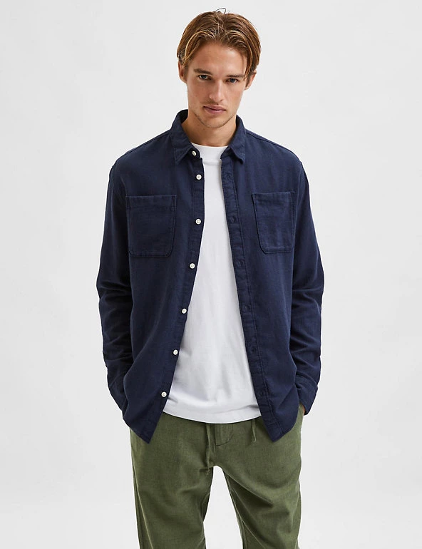 SELECTED HOMME Casual Shirts Cotton Rich Shirt 3 SELECTED HOMME Casual Shirts Cotton Rich Shirt - Image 3