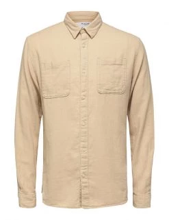 SELECTED HOMME Men's Shirts Slim Fit Linen Rich Shirt 6 SELECTED HOMME Men's Shirts Slim Fit Linen Rich Shirt -New In Mens Store SD 10 T18 1016 L0 X EC 90