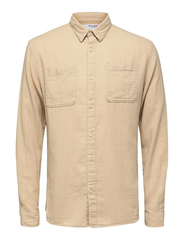 SELECTED HOMME Men's Shirts Slim Fit Linen Rich Shirt 2 SELECTED HOMME Men's Shirts Slim Fit Linen Rich Shirt - Image 2