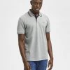 SELECTED HOMME Men's Shirts Organic Cotton Tipped Polo Shirt
