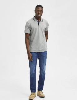 SELECTED HOMME Men's Shirts Organic Cotton Tipped Polo Shirt 12 SELECTED HOMME Men's Shirts Organic Cotton Tipped Polo Shirt -New In Mens Store SD 10 T18 1071N T4 X EC 1