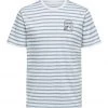 SELECTED HOMME Men's T-shirts Pure Cotton Striped T-Shirt