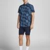 JACK & JONES Casual Shirts Pure Cotton Leaf Print Shirt