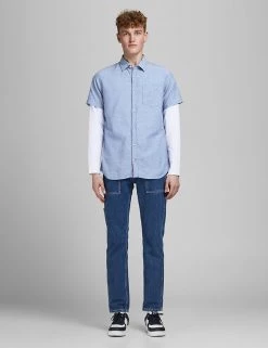 JACK & JONES Casual Shirts Slim Fit Pure Cotton Shirt