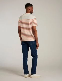 Farah Men's T-shirts Organic Cotton Striped T-Shirt -New In Mens Store SD 10 T18 2601 B4 X EC 1