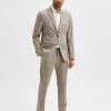 SELECTED HOMME Men's Trousers Tailored Fit Flat Front Trousers