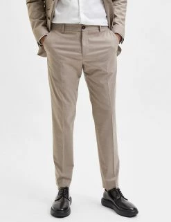 SELECTED HOMME Men's Trousers Tailored Fit Flat Front Trousers -New In Mens Store SD 10 T18 3411N SU X EC 1