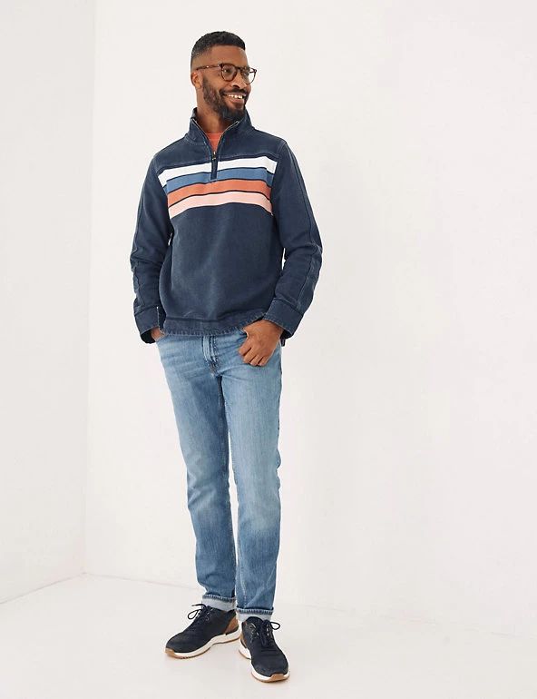 FatFace Men's Hoodies & Sweatshirts Pure Cotton Half Zip Sweatshirt 1 FatFace Men's Hoodies & Sweatshirts Pure Cotton Half Zip Sweatshirt