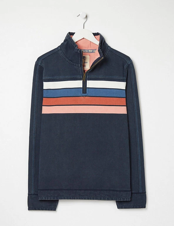 FatFace Men's Hoodies & Sweatshirts Pure Cotton Half Zip Sweatshirt 2 FatFace Men's Hoodies & Sweatshirts Pure Cotton Half Zip Sweatshirt - Image 2