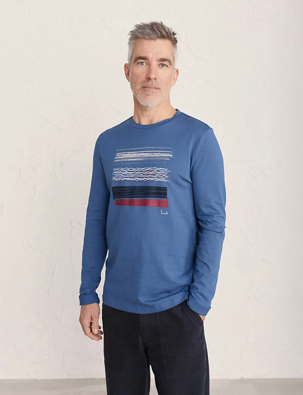 Seasalt Cornwall Men's T-shirts Organic Cotton Graphic Long Sleeve T-Shirt 1 Seasalt Cornwall Men's T-shirts Organic Cotton Graphic Long Sleeve T-Shirt