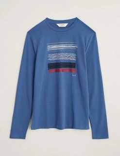 Seasalt Cornwall Men's T-shirts Organic Cotton Graphic Long Sleeve T-Shirt 6 Seasalt Cornwall Men's T-shirts Organic Cotton Graphic Long Sleeve T-Shirt -New In Mens Store SD 10 T19 1534 E4 X EC 90