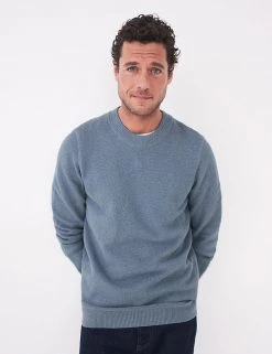 White Stuff Men's Jumpers Pure Cotton Textured Crew Neck Jumper