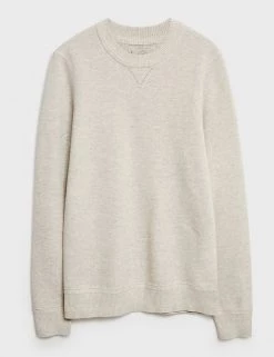 White Stuff Men's Jumpers Pure Cotton Textured Crew Neck Jumper -New In Mens Store SD 10 T19 1714 NB X EC 90